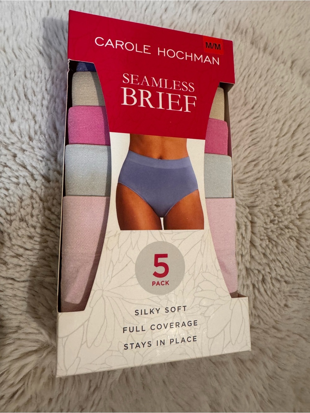 Midnight by Carole Hochman Women's Seamless Brief 5-Pack - Pastel Mix Medium